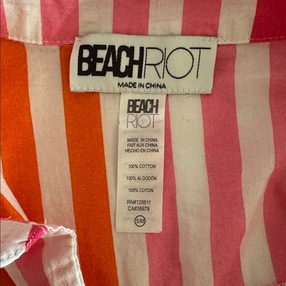 Beach Riot Alexa Sunset Stripe Button Front Long Sleeve Cover-up Shirt sz S/M - Picture 5 of 7